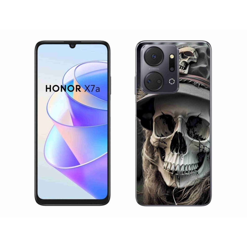 Zselés borítás mmCase a Honor X7a készülékhez - sötét koponya