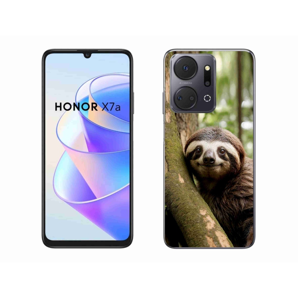 Gél borító mmCase a Honor X7a készülékhez - mosolygó lajhár