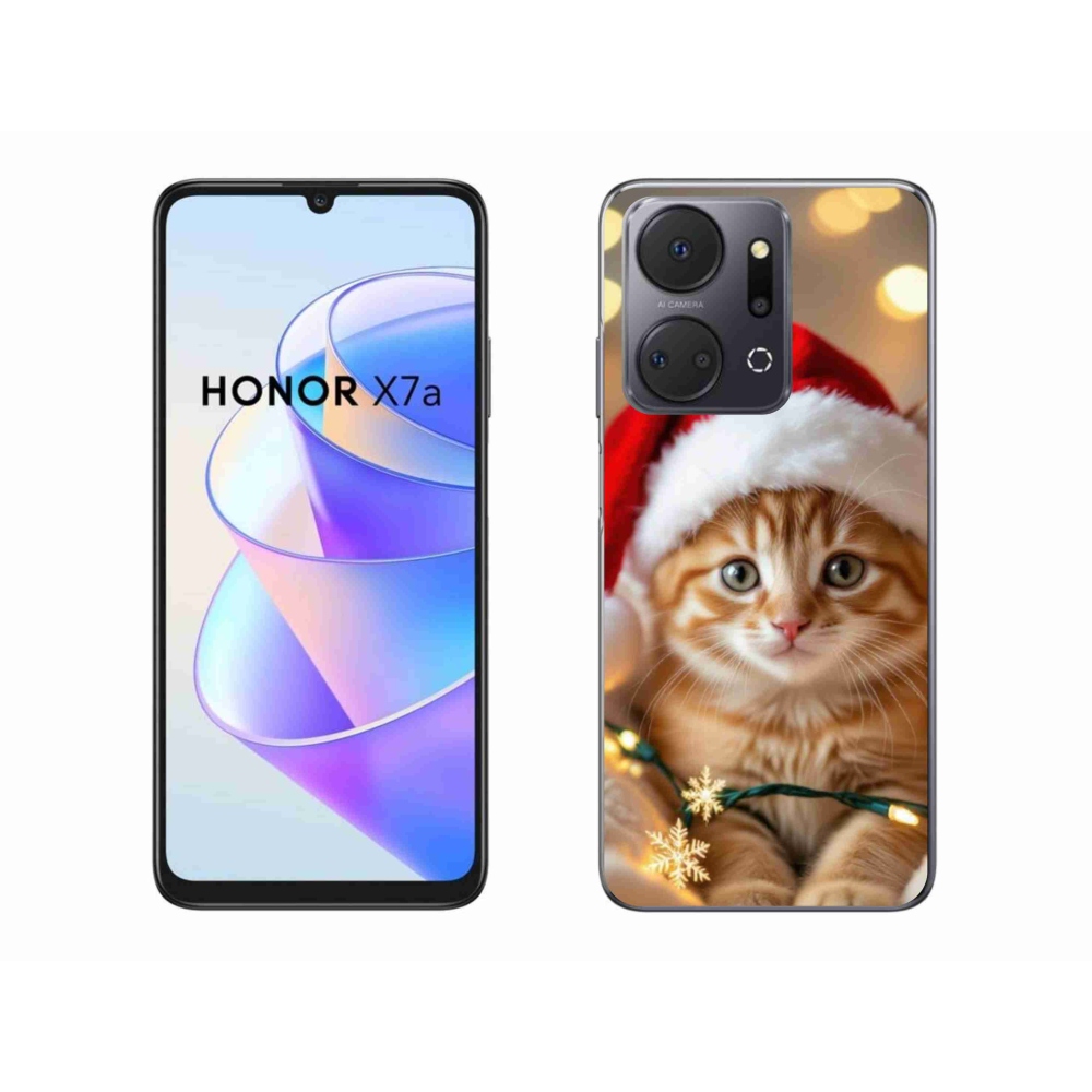Gél borítás mmCase a Honor X7a számára - Karácsonyi cica