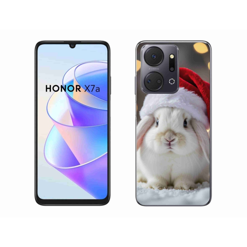 Zselés borítás mmCase a Honor X7a számára - Karácsonyi nyuszi