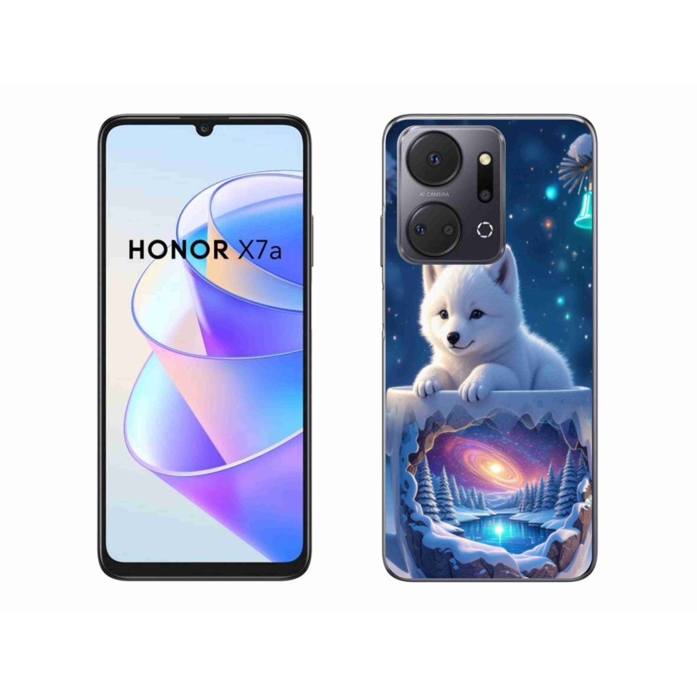 Gél borítás mmCase a Honor X7a számára - Karácsonyi kölyökkutya