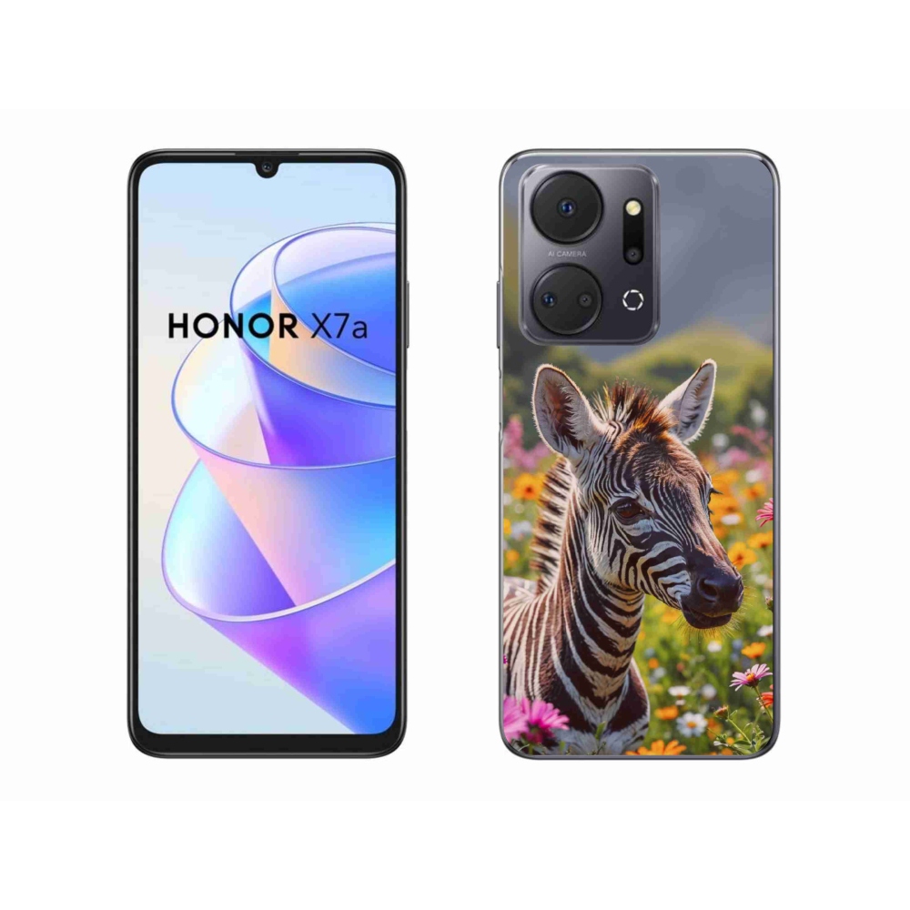Zselés borítás mmCase a Honor X7a számára - zebra a réten