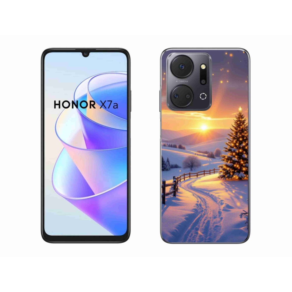 Zselés borítás mmCase a Honor X7a számára - téli tájkép