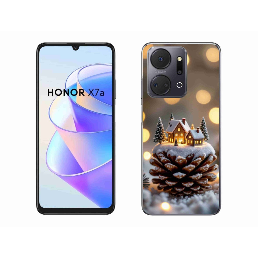 Zselés borítás mmCase a Honor X7a számára - téli falu