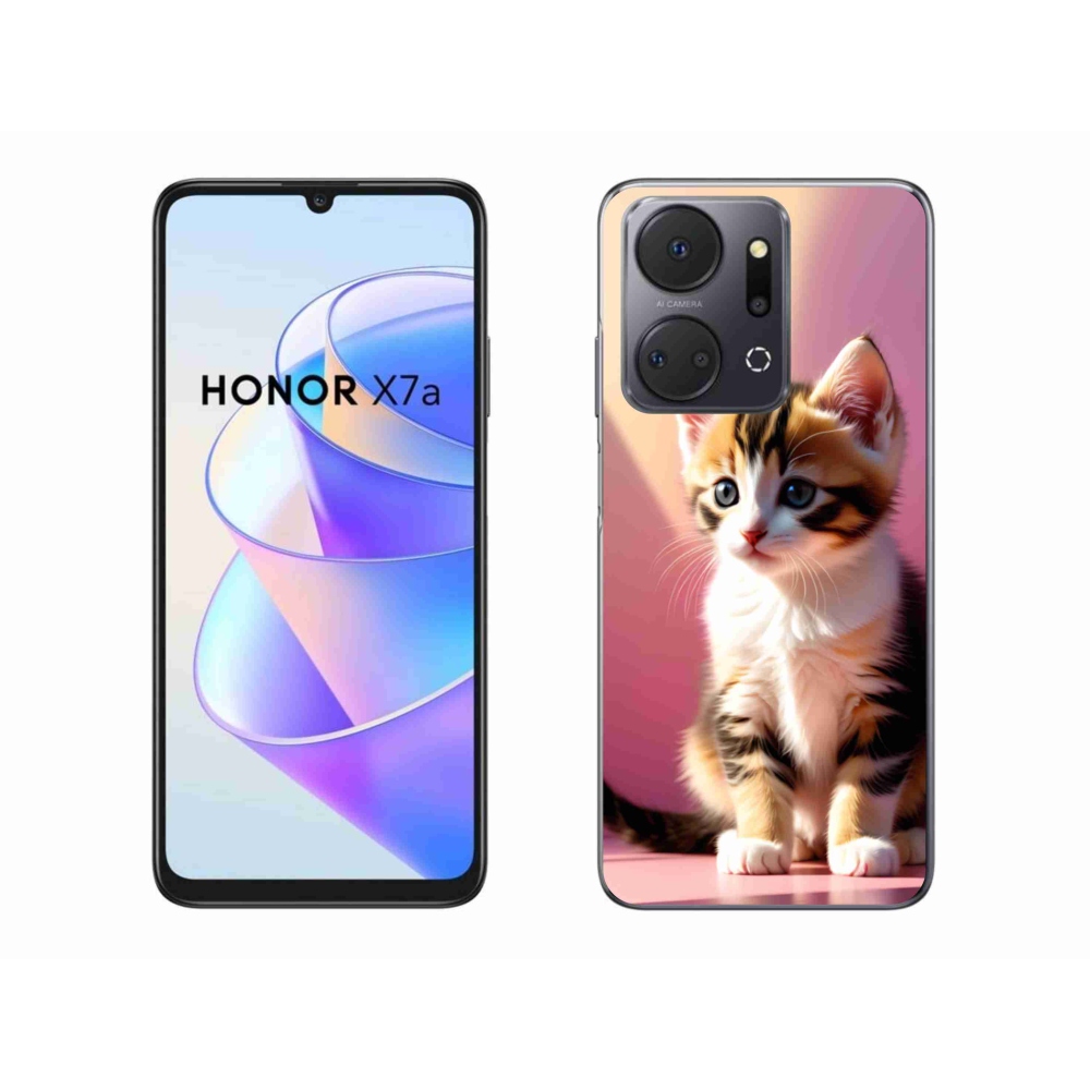 Gél borítás mmCase a Honor X7a készülékhez - kíváncsi cica 2