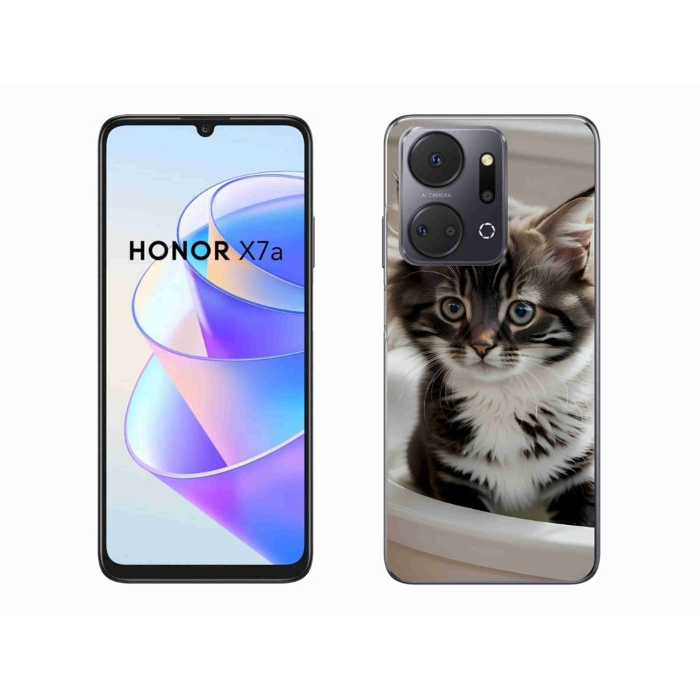 Gél borítás mmCase a Honor X7a számára - kíváncsi cica