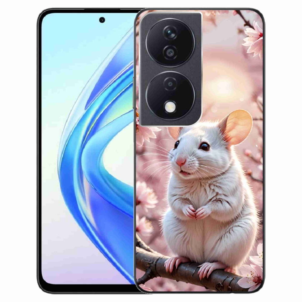 mmCase gél tok az Honor X7b-hez – fehér egér egy ágon