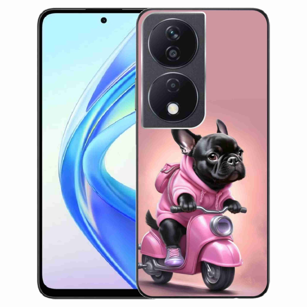 Gél borítás mmCase a Honor X7b-hez - Francia bulldog egy robogón