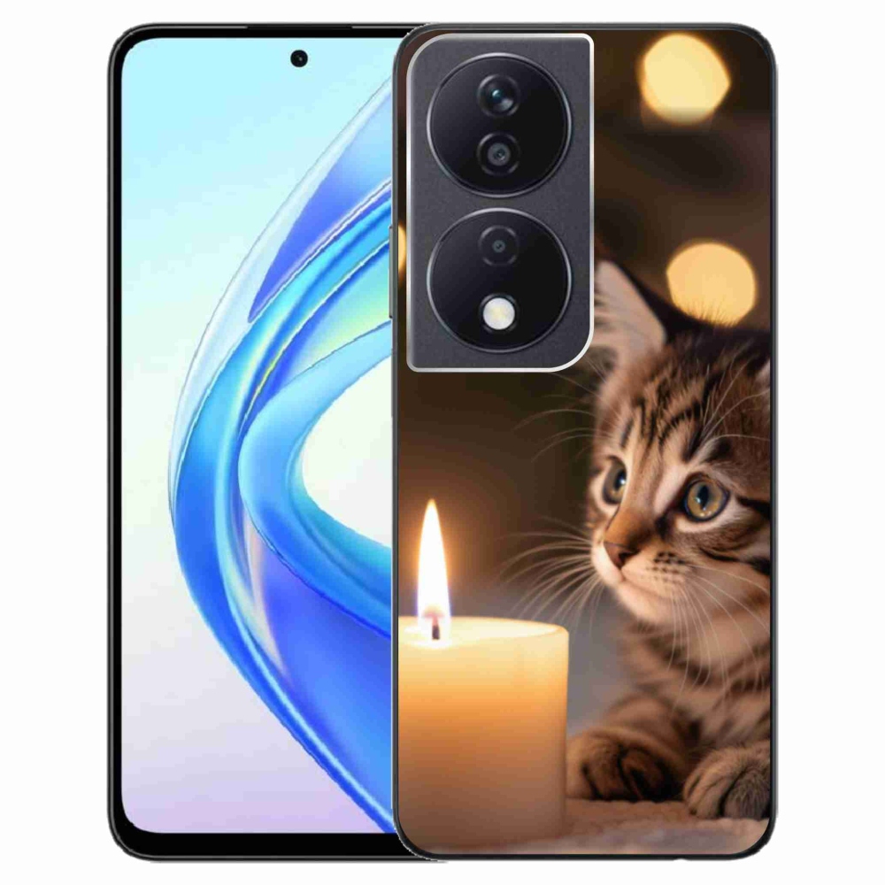 Gél borító mmCase a Honor X7b készülékhez - cica és gyertya