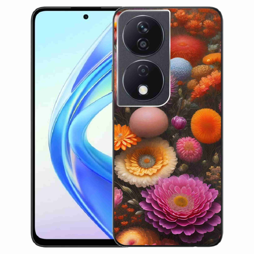 Gél borító mmCase a Honor X7b számára - virágos kompozíció