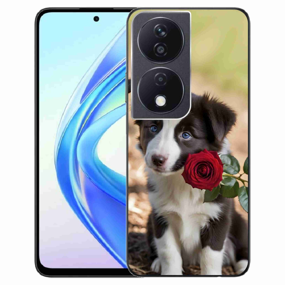 mmCase gél tok az Honor X7b-hez – aranyos border collie rózsával