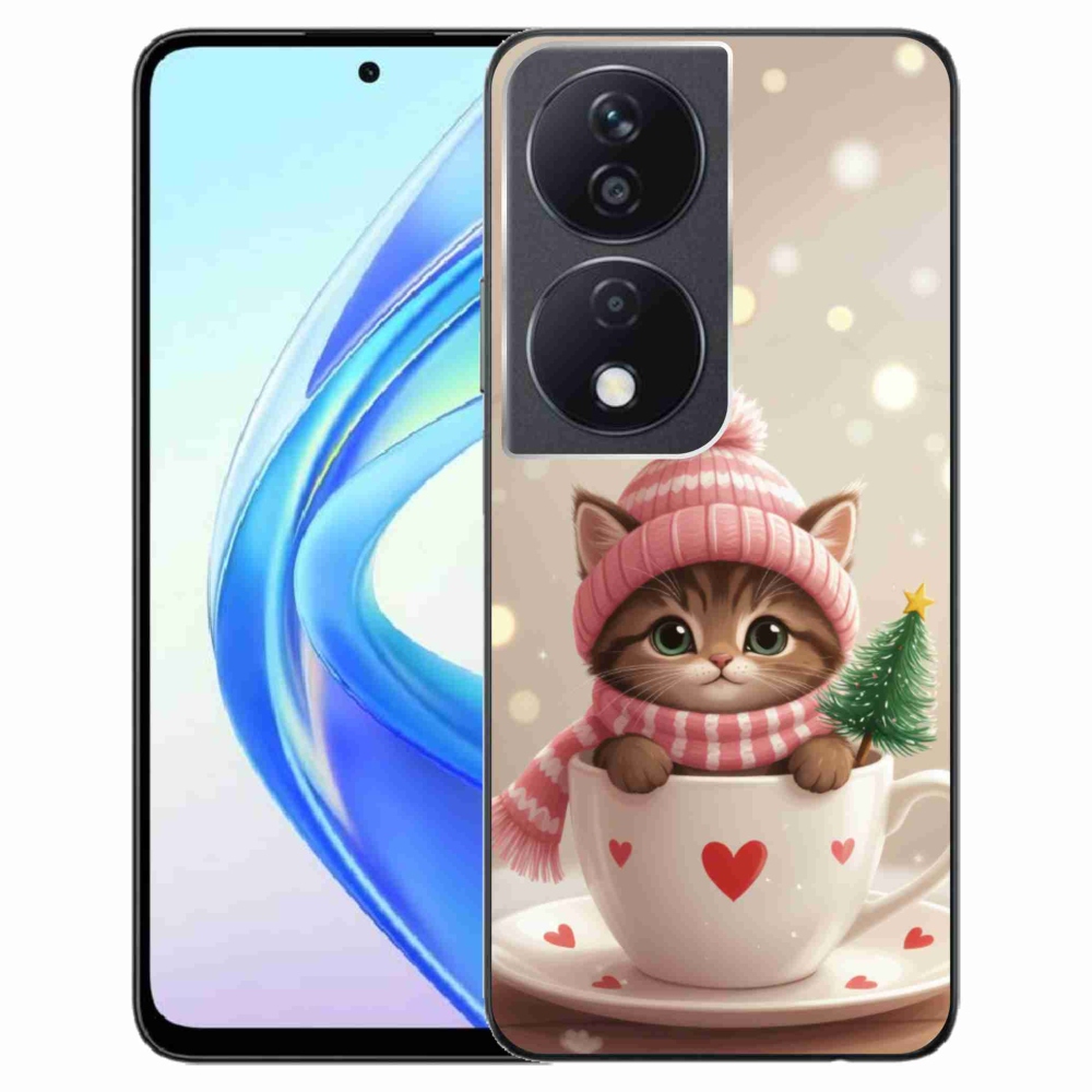 mmCase gél tok az Honor X7b-hez – karácsonyi cica egy csészében