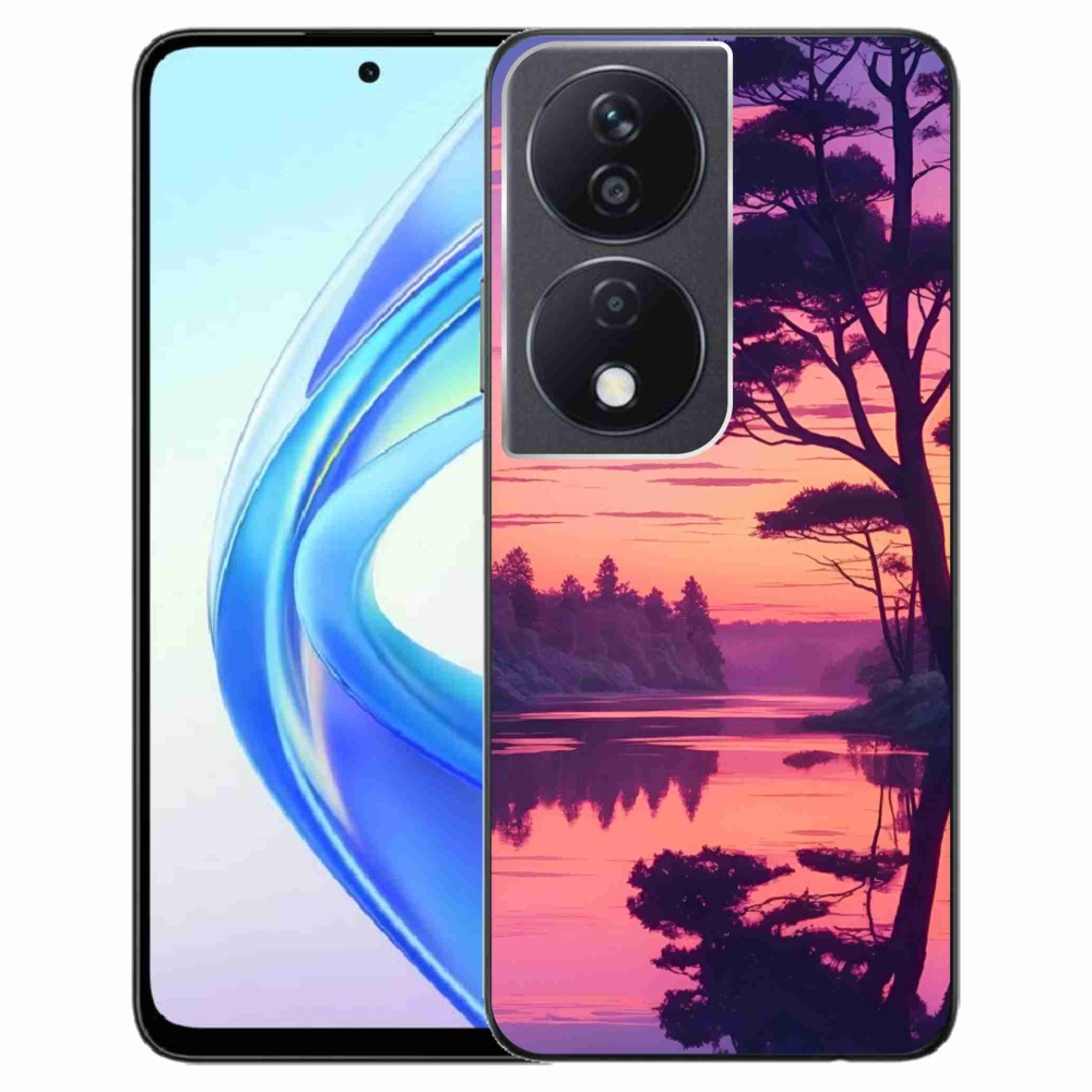 Gél borító mmCase a Honor X7b számára - naplemente a tó felett