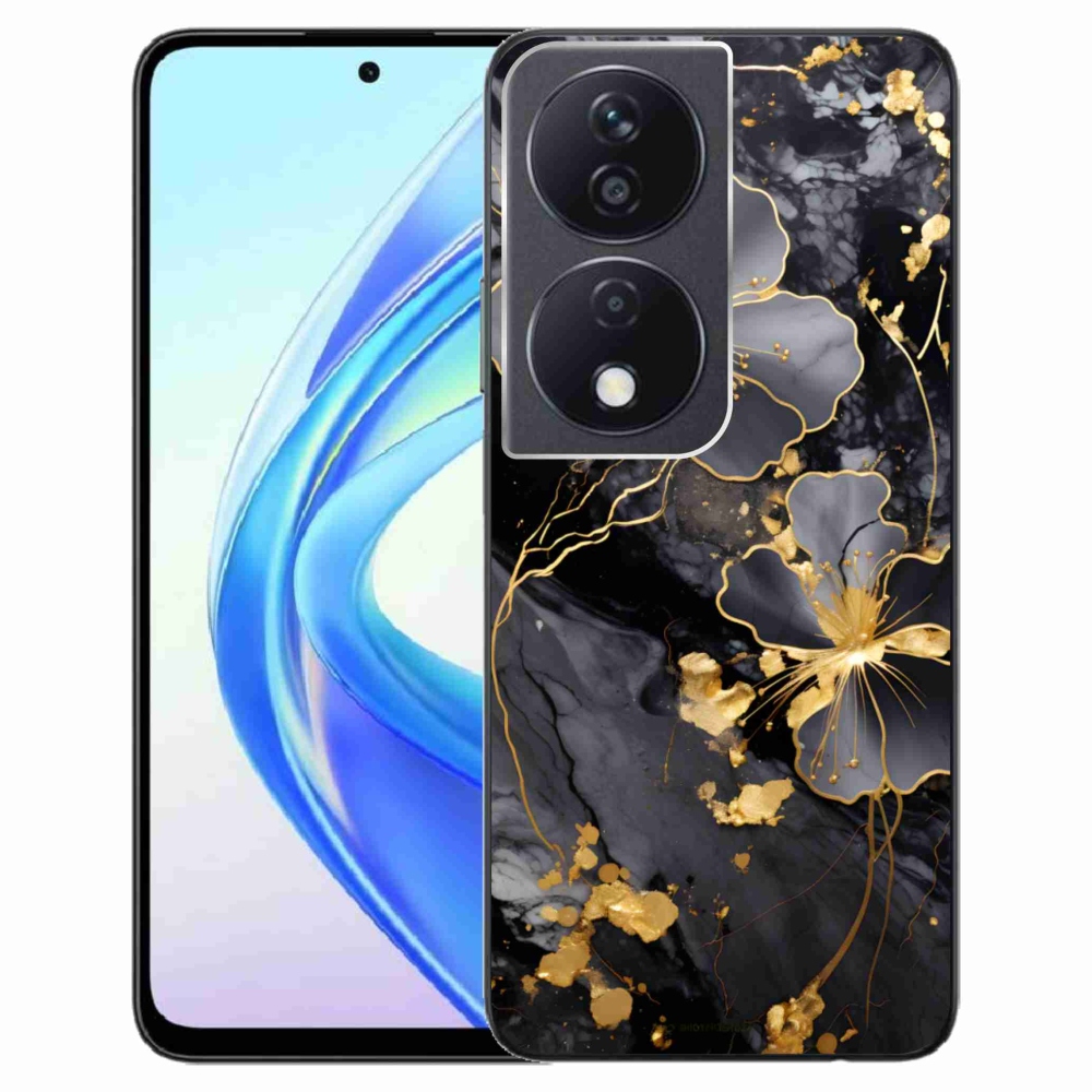 Zselés borítás mmCase a Honor X7b készülékhez - arany virágok