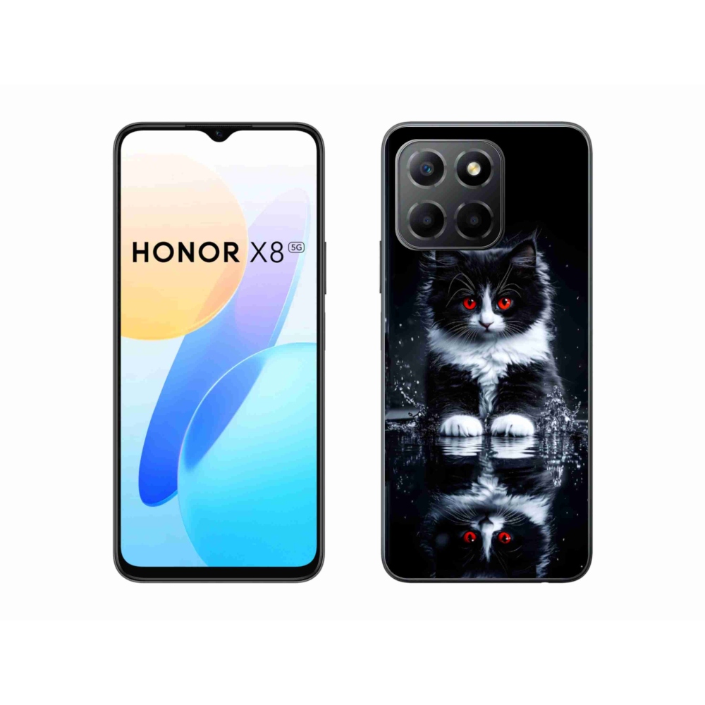 Gél borítás mmCase a Honor X8 5G/Honor 70 Lite 5G készülékhez - fekete-fehér cica