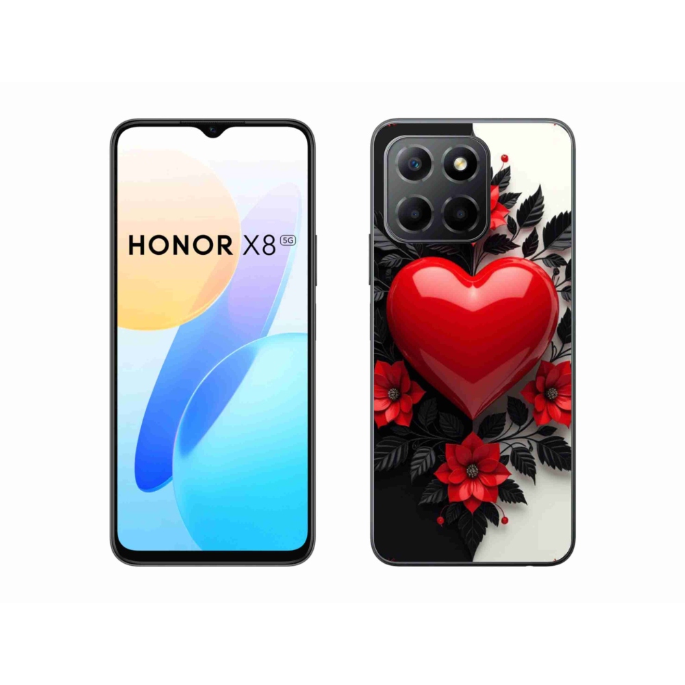 Zselés borítás mmCase a Honor X8 5G/Honor 70 Lite 5G készülékhez - piros szívecske