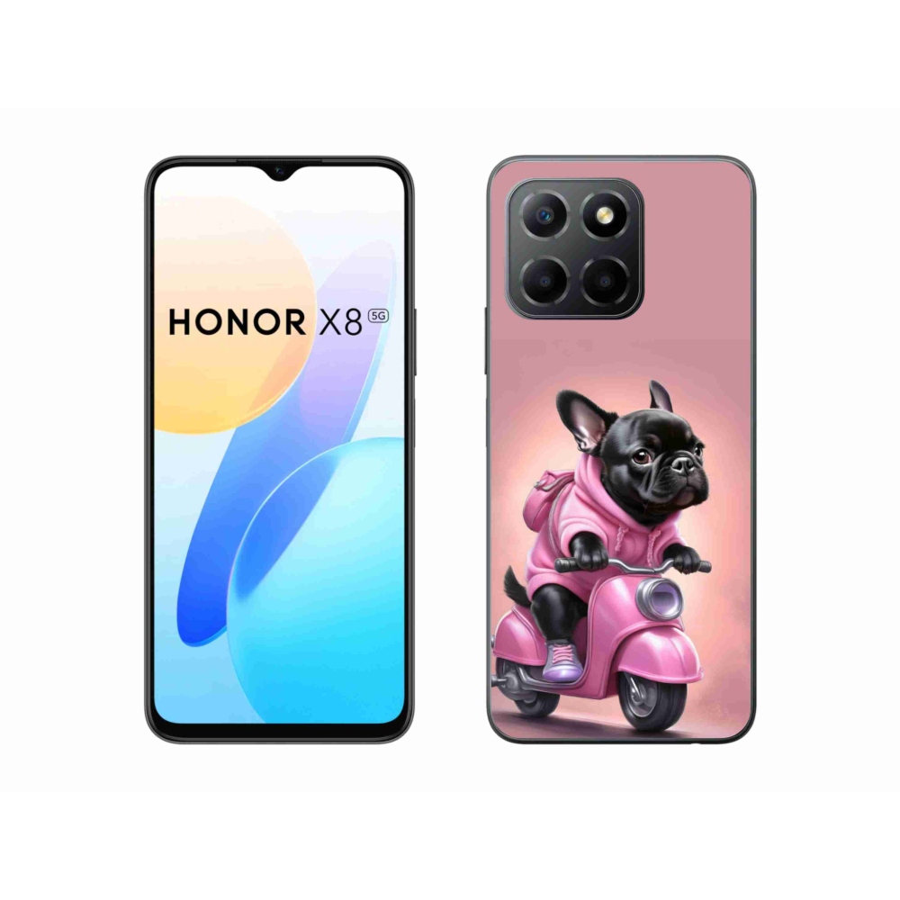Gél borítás mmCase a Honor X8 5G/Honor 70 Lite 5G számára - Francia bulldog egy robogón