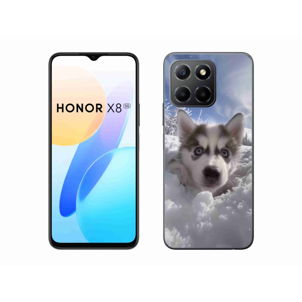 Gél borítás mmCase a Honor X8 5G/Honor 70 Lite 5G számára - husky a hóban