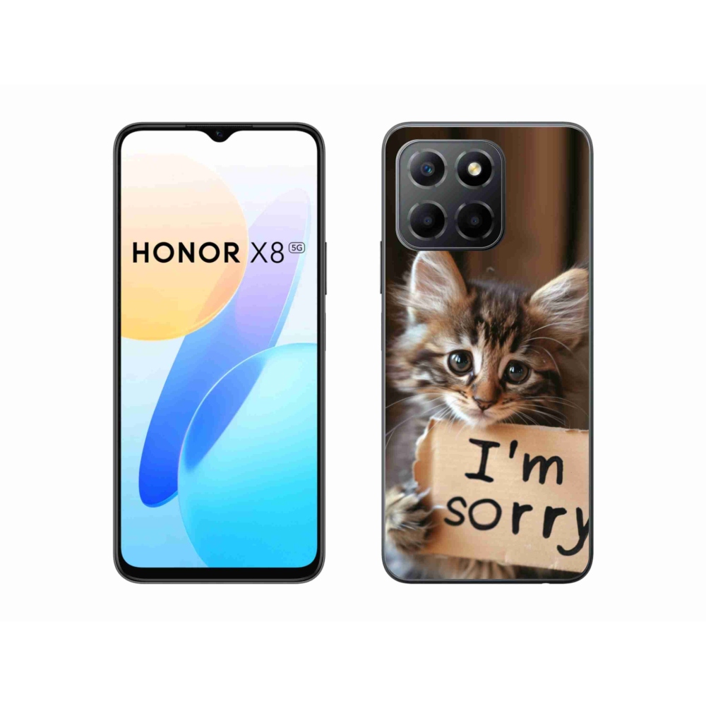 Zselés borítás mmCase a Honor X8 5G/Honor 70 Lite 5G számára - macska kifogása