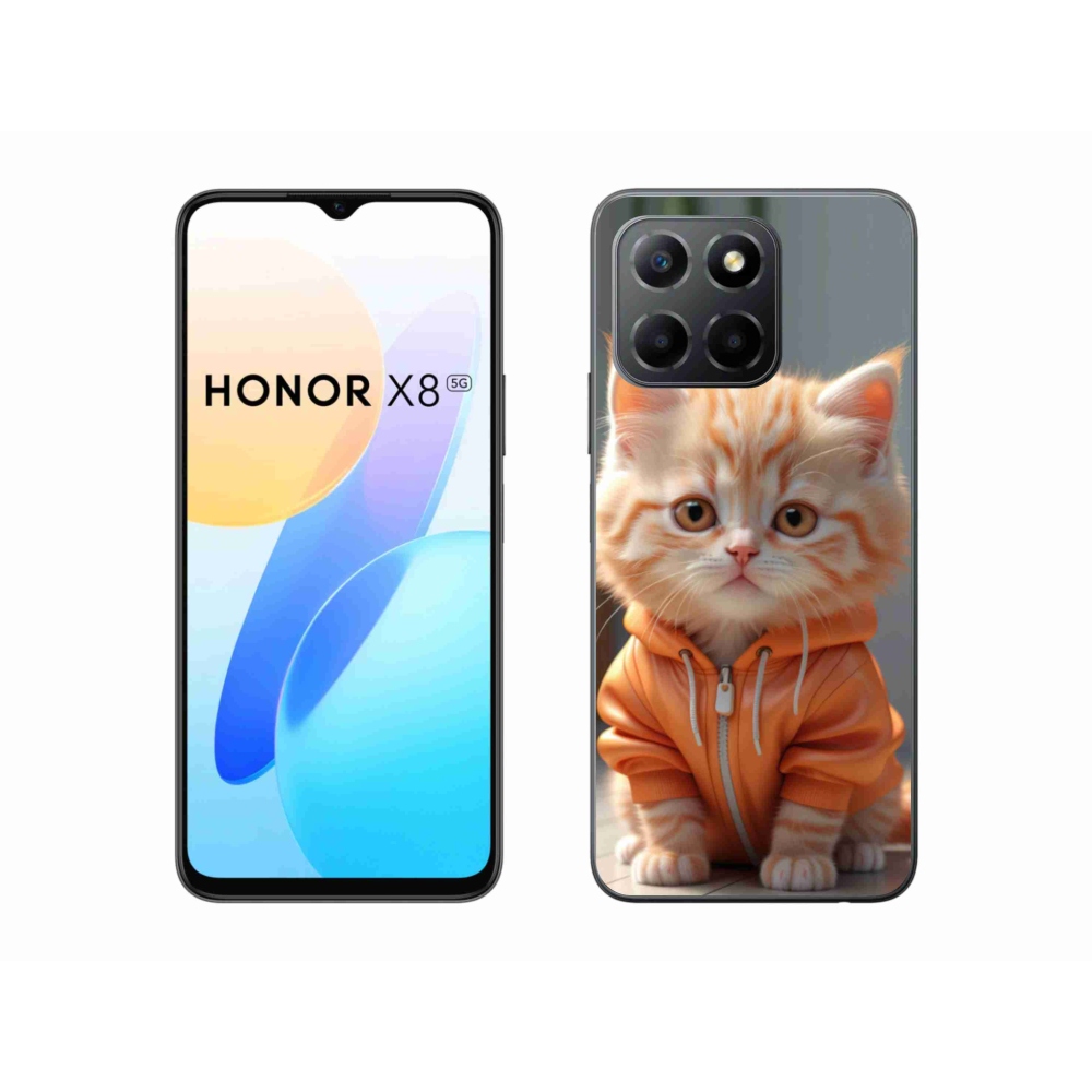 Zselés borítás mmCase a Honor X8 5G/Honor 70 Lite 5G számára - cica melegítőben