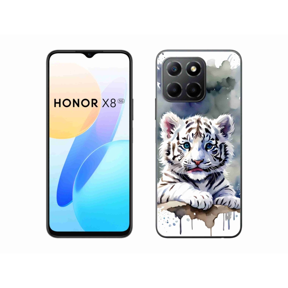 Zselés borítás mmCase a Honor X8 5G/Honor 70 Lite 5G készülékhez - fehér tigriskölyök
