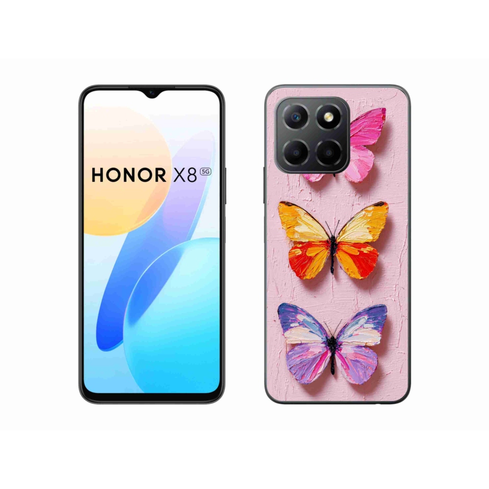 Zselés borítás mmCase a Honor X8 5G/Honor 70 Lite 5G - pillangó szentháromsághoz