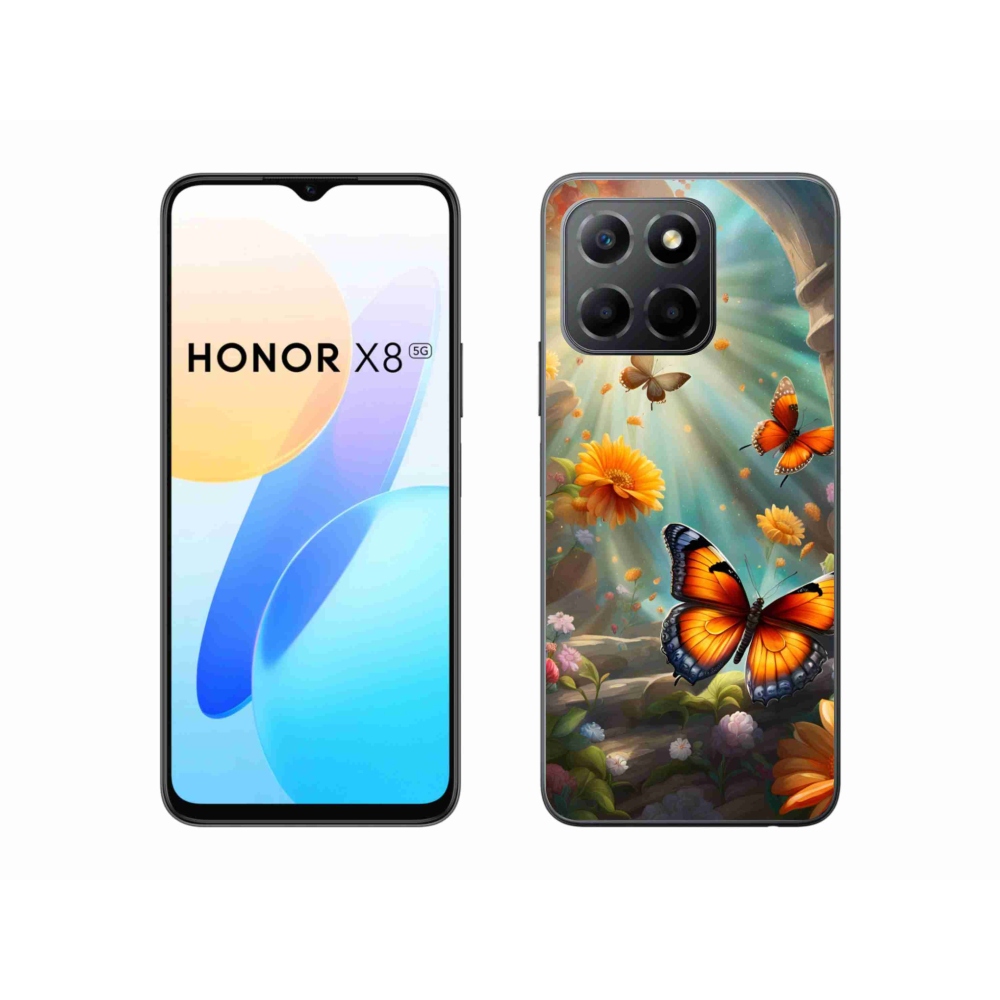 Zselés borítás mmCase a Honor X8 5G/Honor 70 Lite 5G számára - pillangókert 2