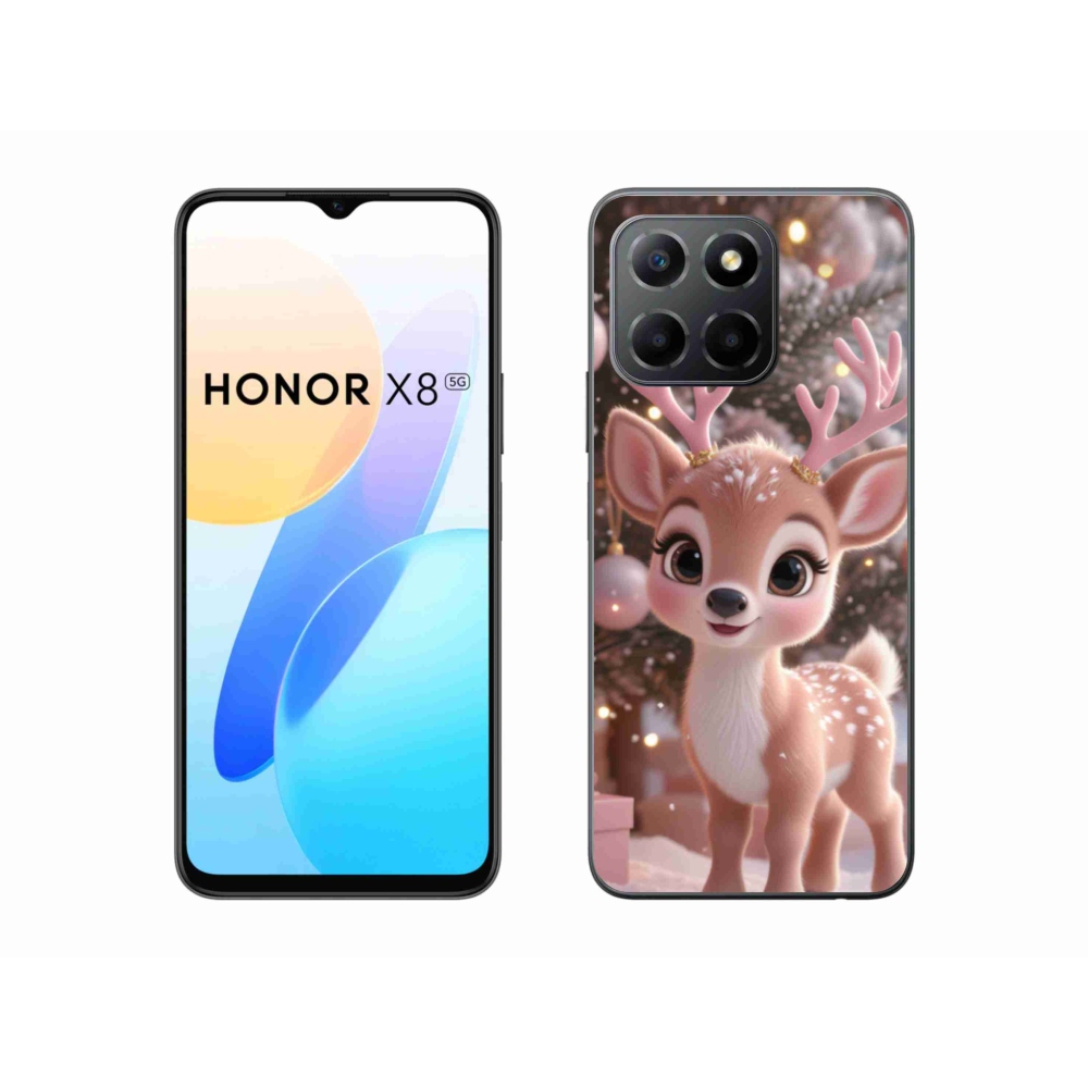Zselés borítás mmCase a Honor X8 5G/Honor 70 Lite 5G számára - aranyos rénszarvas
