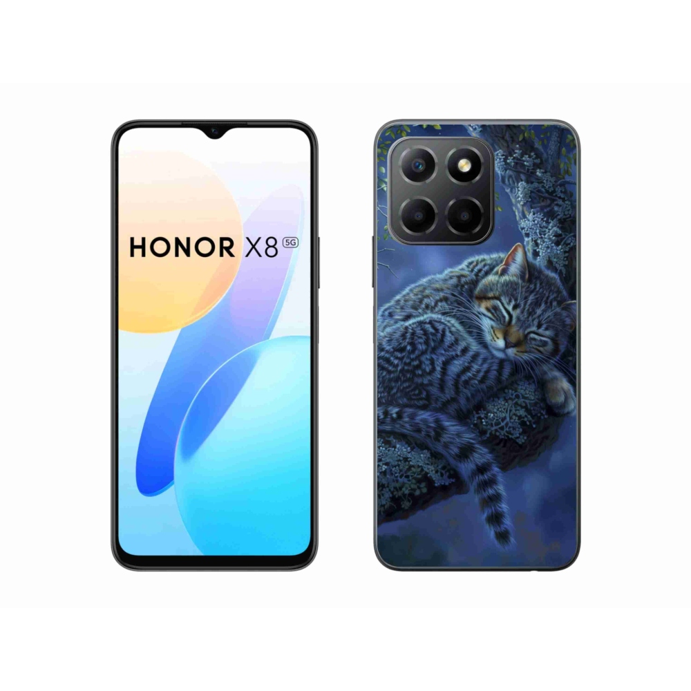 Zselés borítás mmCase a Honor X8 5G/Honor 70 Lite 5G készülékhez - alvó macska