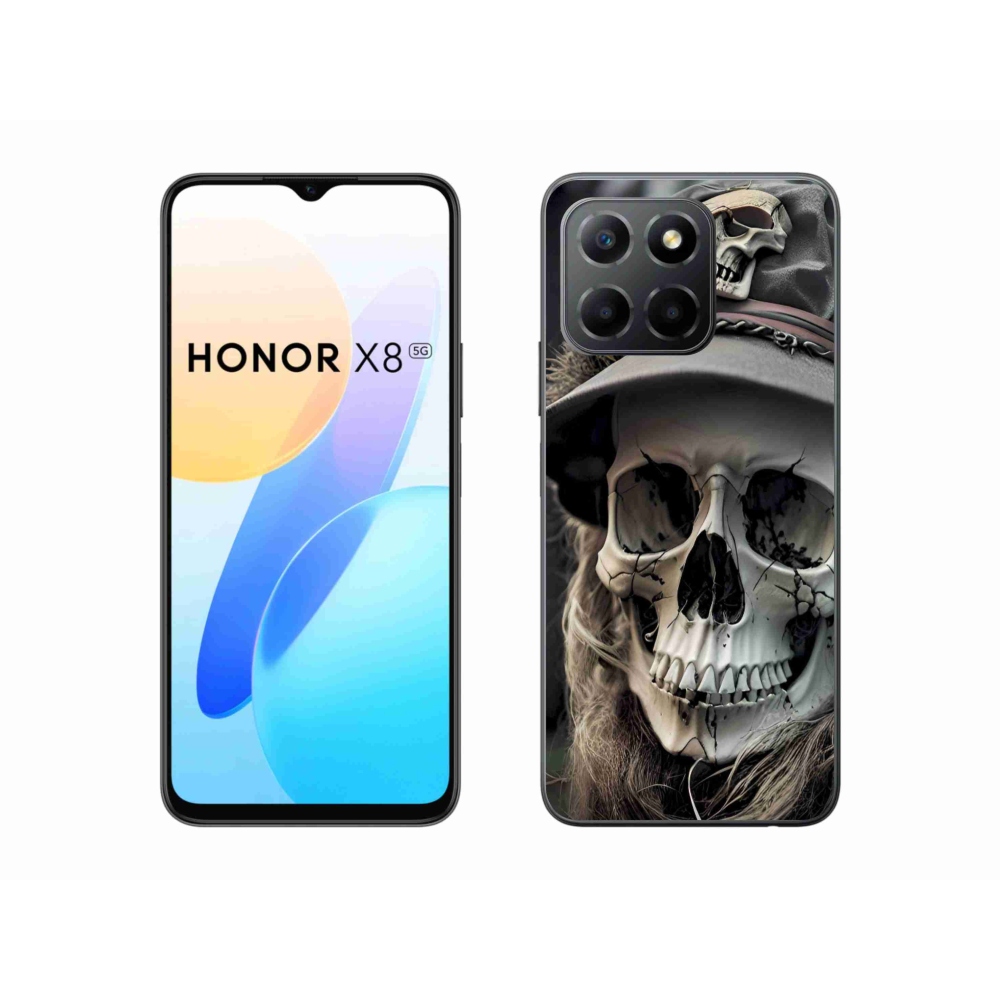 Zselés borítás mmCase a Honor X8 5G/Honor 70 Lite 5G számára - sötét koponya