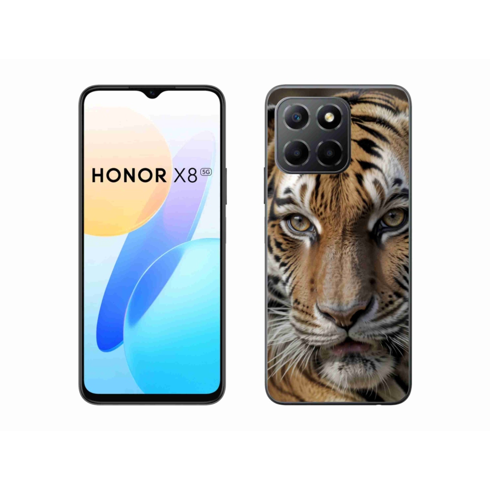 Gél borítás mmCase a Honor X8 5G/Honor 70 Lite 5G számára - Tigris nézet