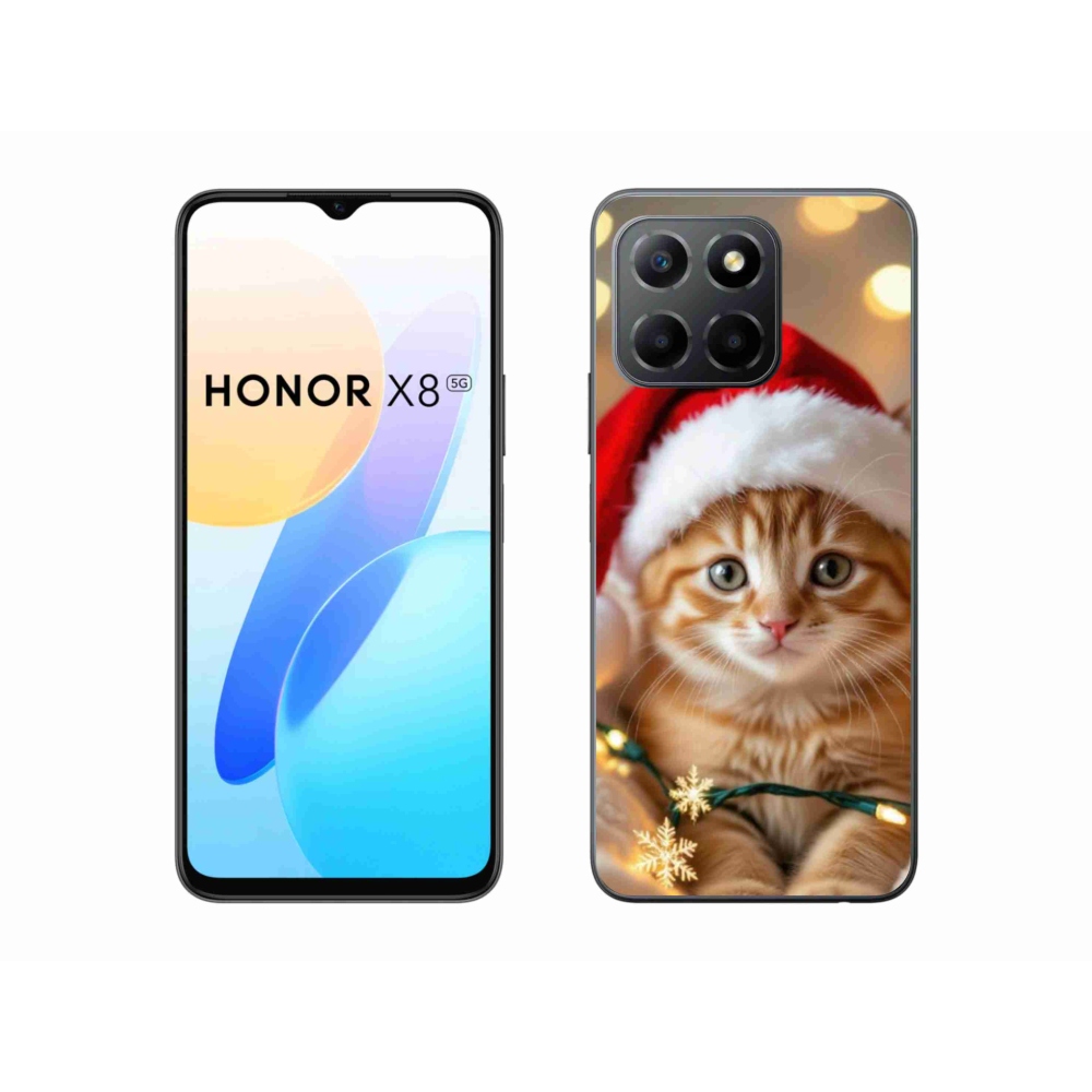 Gél borítás mmCase a Honor X8 5G/Honor 70 Lite 5G számára - Karácsonyi cica