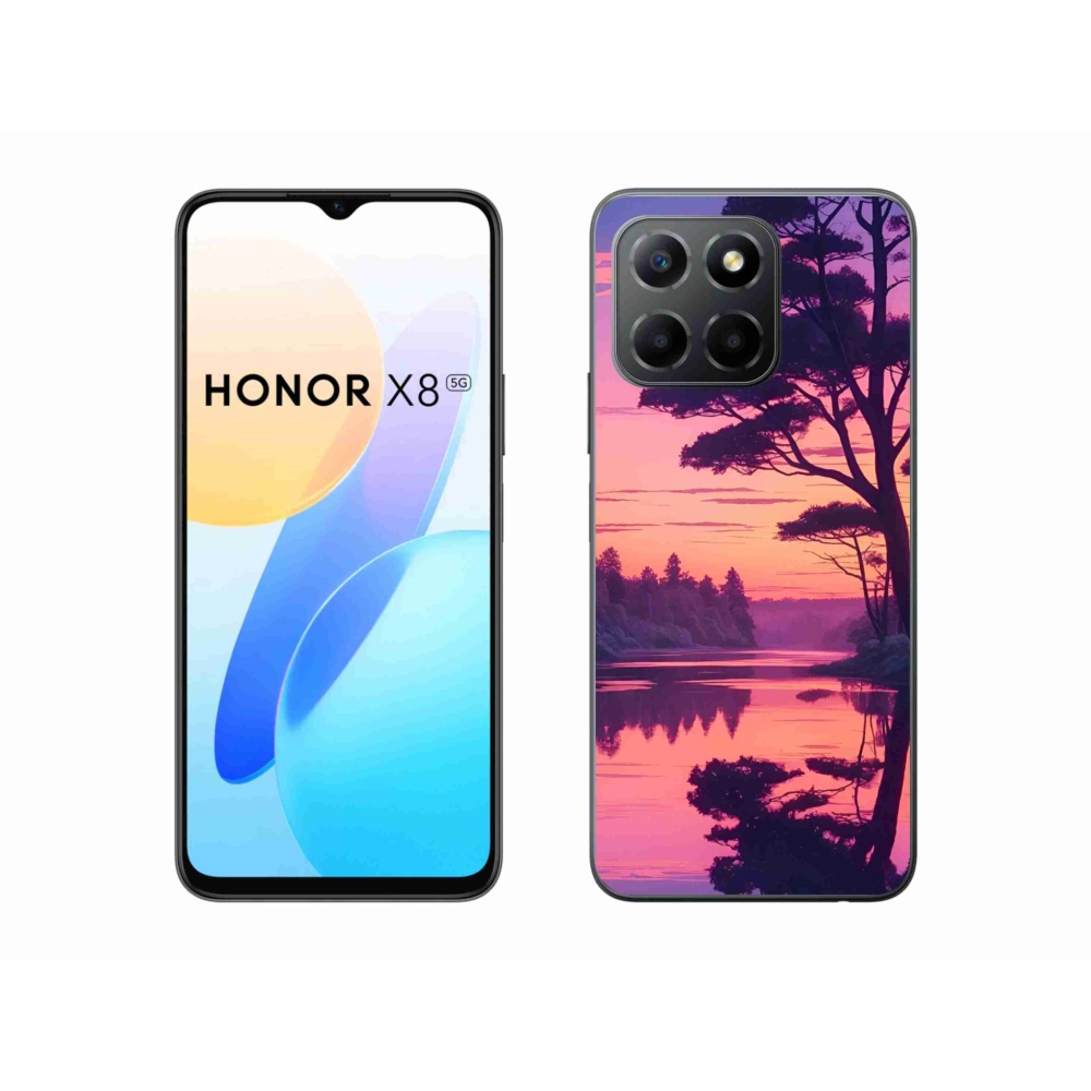 Gél borítás mmCase a Honor X8 5G/Honor 70 Lite 5G számára - naplemente a tó felett