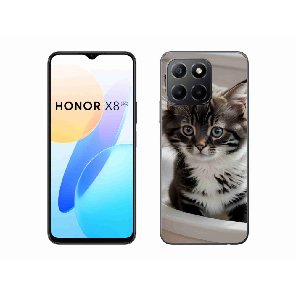Gél borító mmCase a Honor X8 5G/Honor 70 Lite 5G számára - kíváncsi cica