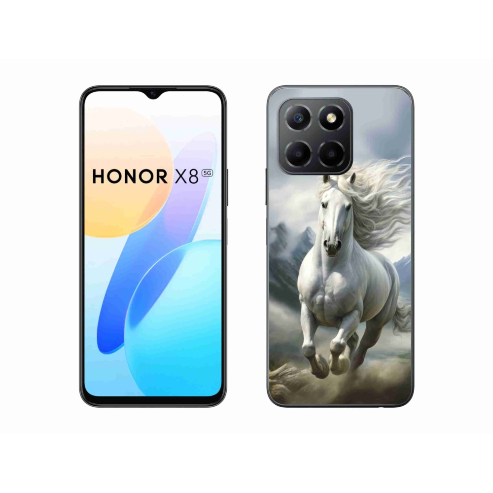 mmCase gél tok az Honor X8 5G/Honor 70 Lite készülékhez – futó fehér ló 3