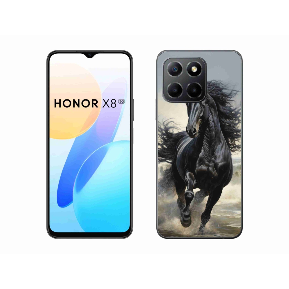 mmCase géltok az Honor X8 5G/Honor 70 Lite készülékhez – futó fekete ló
