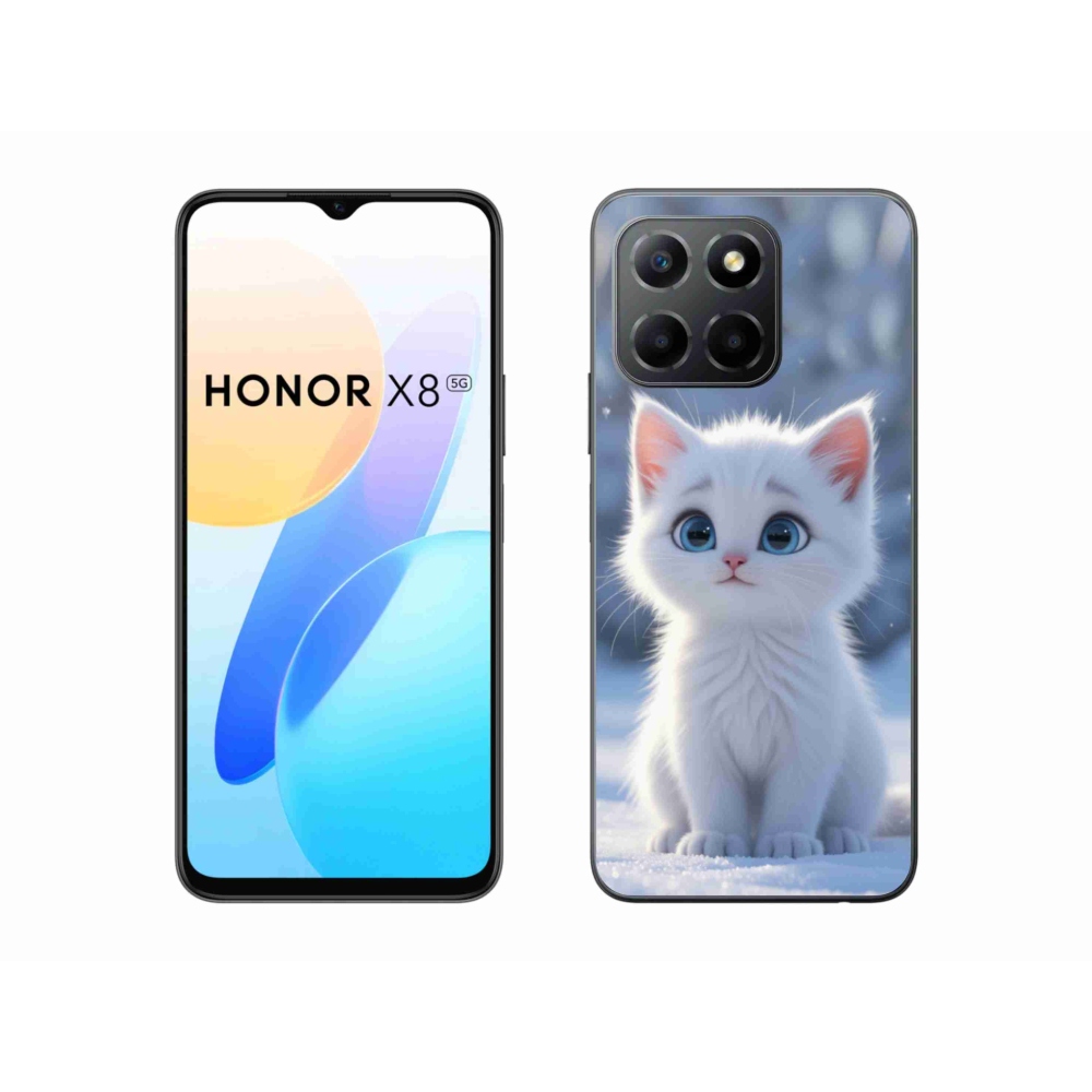 mmCase gél tok az Honor X8 5G/Honor 70 Lite készülékhez – fehér cica 3