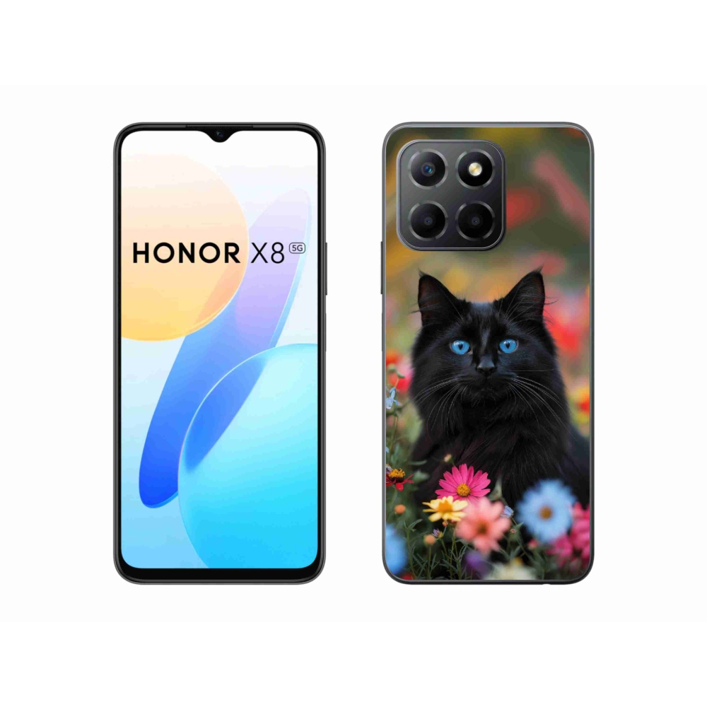 mmCase gél tok az Honor X8 5G/Honor 70 Lite készülékhez – fekete cica 4
