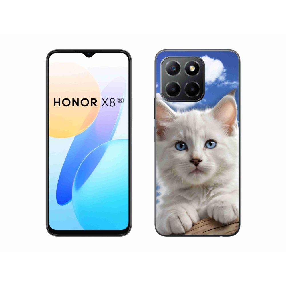 mmCase gél tok az Honor X8 5G/Honor 70 Lite készülékhez – cica és felhők