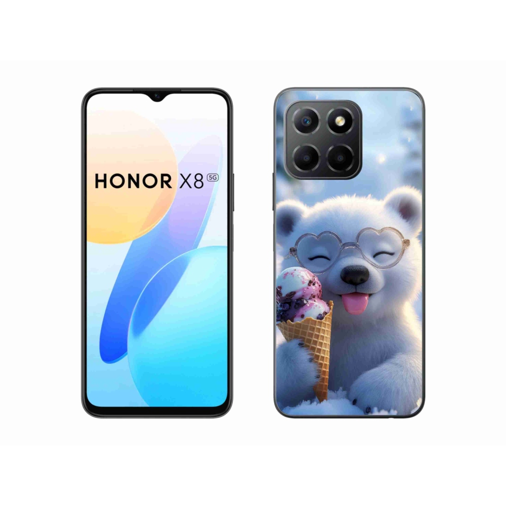 mmCase gél tok az Honor X8 5G/Honor 70 Lite készülékhez – jégkrémet evő mackó