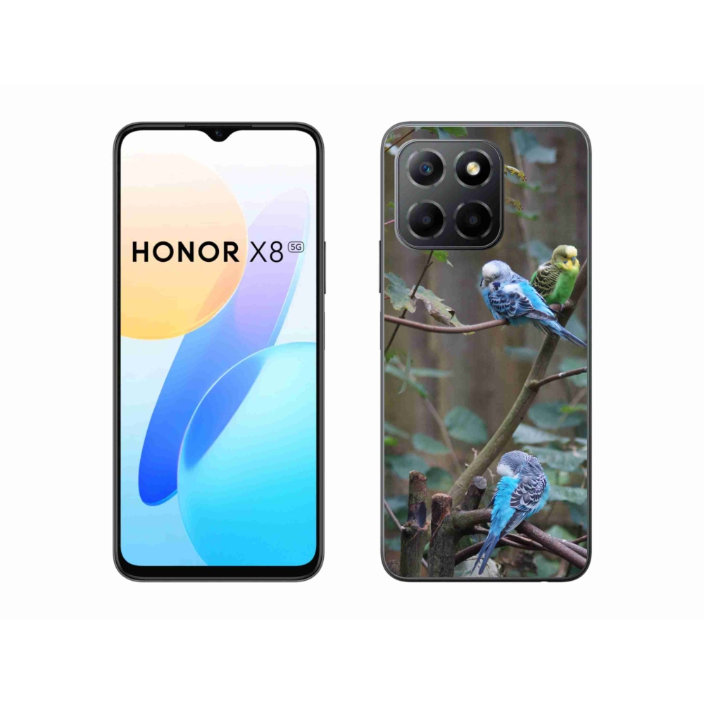 mmCase gél tok az Honor X8 5G/Honor 70 Lite készülékhez – papagájok egy ágon