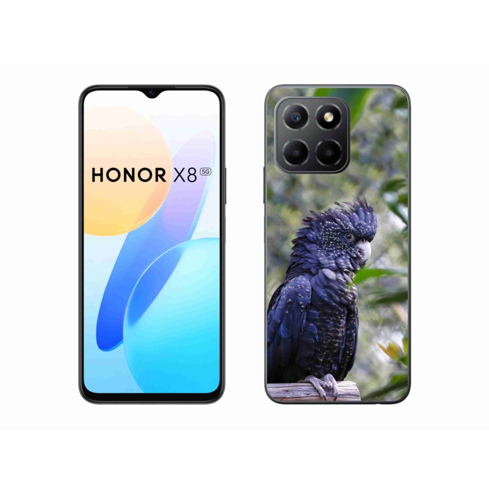 mmCase géltok az Honor X8 5G/Honor 70 Lite készülékhez – fekete kakadu papagáj