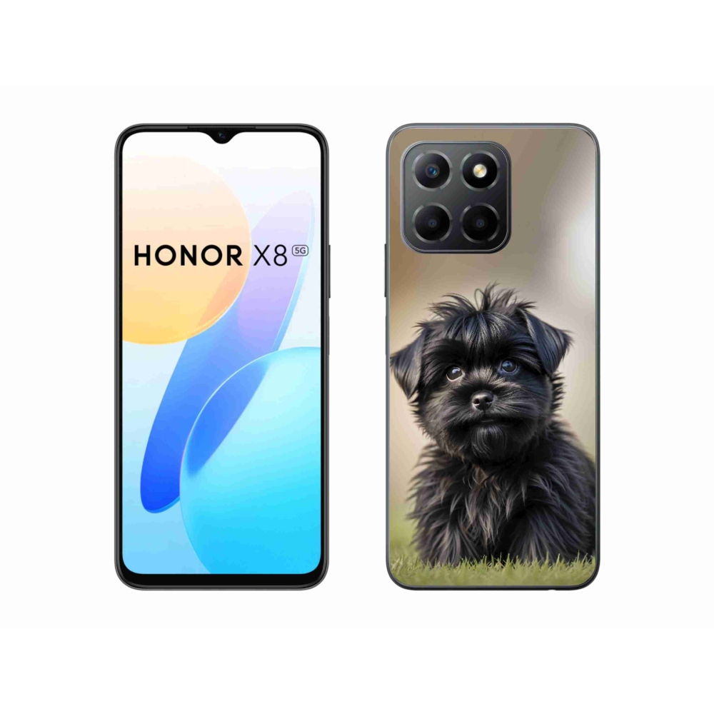 mmCase gél tok az Honor X8 5G/Honor 70 Lite készülékhez – aranyos fekete kutyus