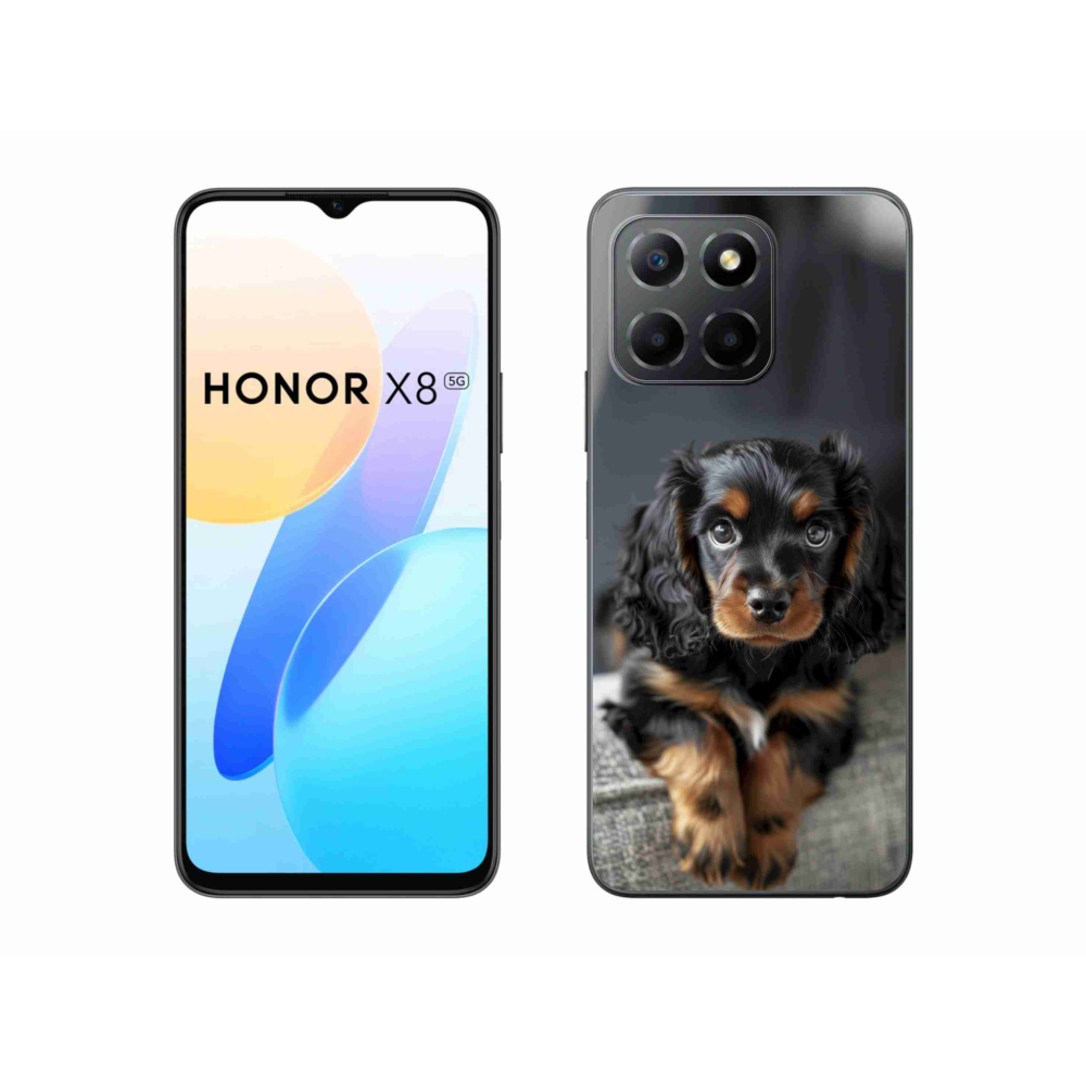 mmCase gél tok az Honor X8 5G/Honor 70 Lite készülékhez – aranyos, hosszúszőrű tacskó