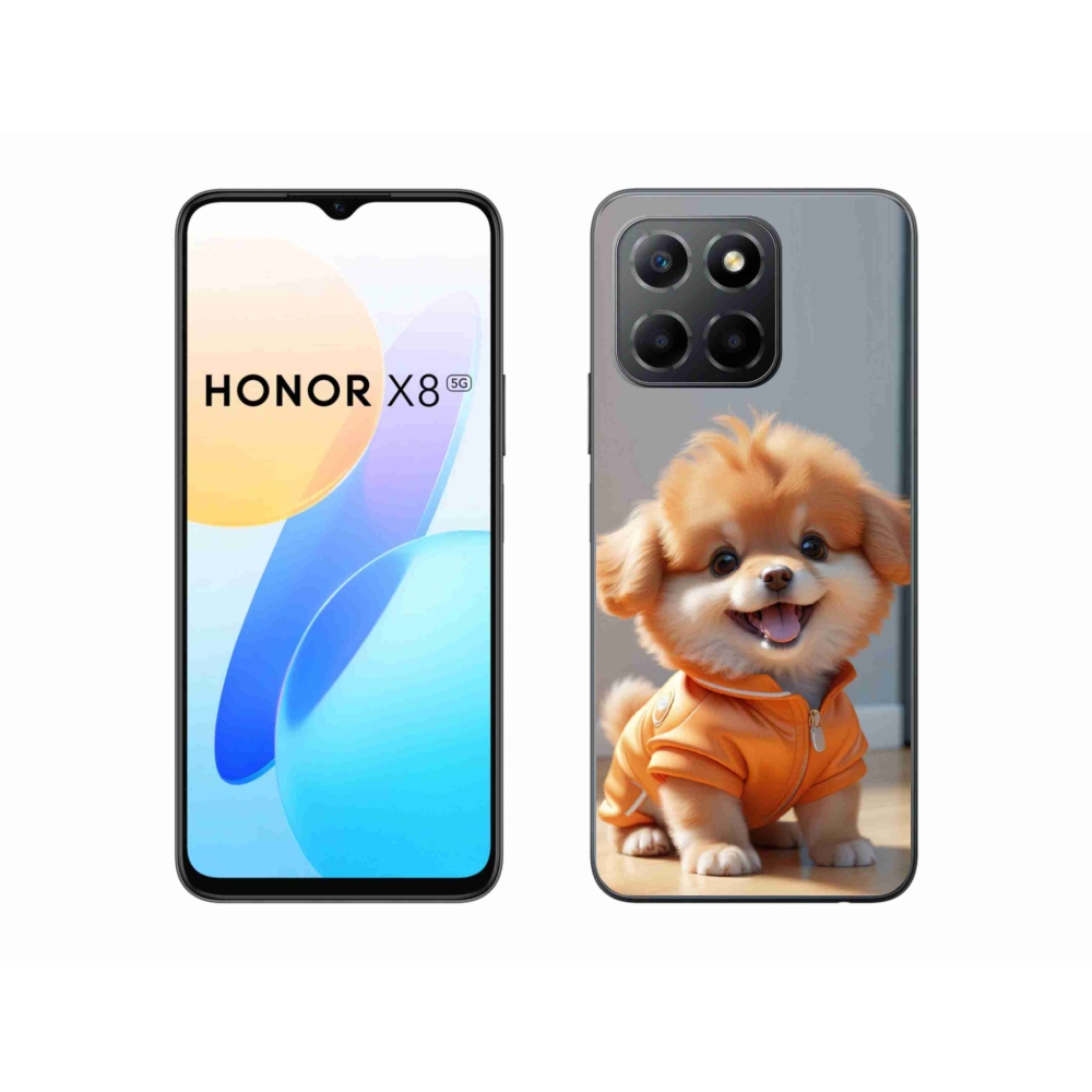 mmCase gél tok az Honor X8 5G/Honor 70 Lite készülékhez – aranyos pomerániai pulóverben
