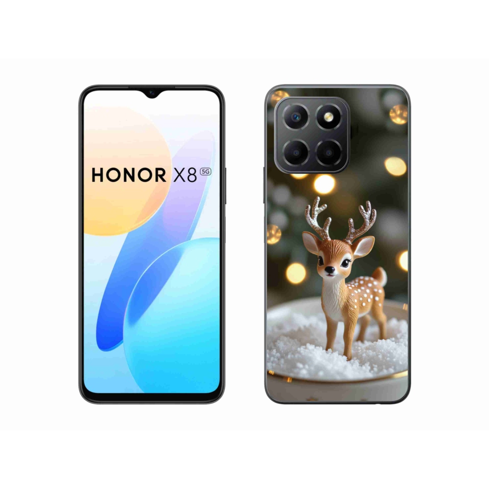 mmCase gél tok az Honor X8 5G/Honor 70 Lite készülékhez – aranyos karácsonyi szarvas