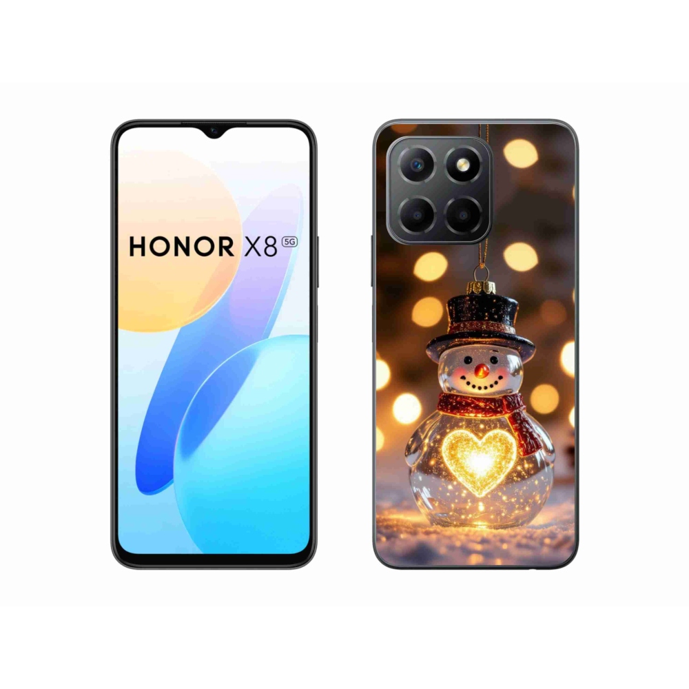 mmCase gél tok az Honor X8 5G/Honor 70 Lite készülékhez – világító karácsonyi hóember