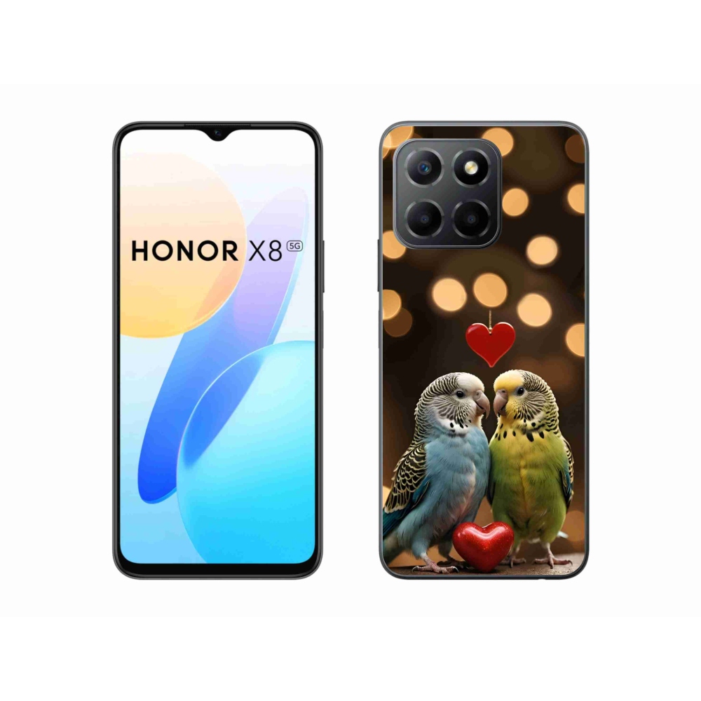 mmCase géltok az Honor X8 5G/Honor 70 Lite készülékhez – szerelmes papagájok