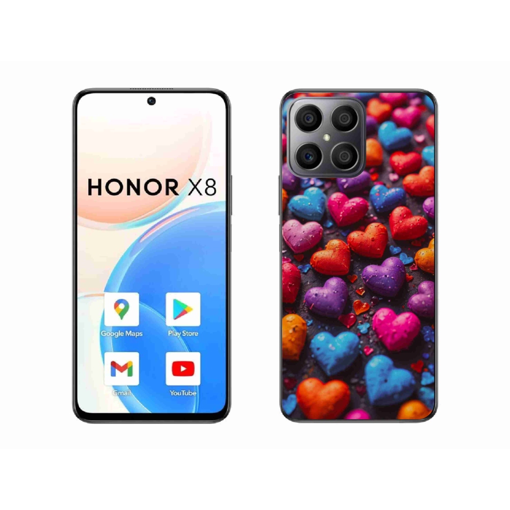 Zselés borítás mmCase a Honor X8-hoz - színes szív