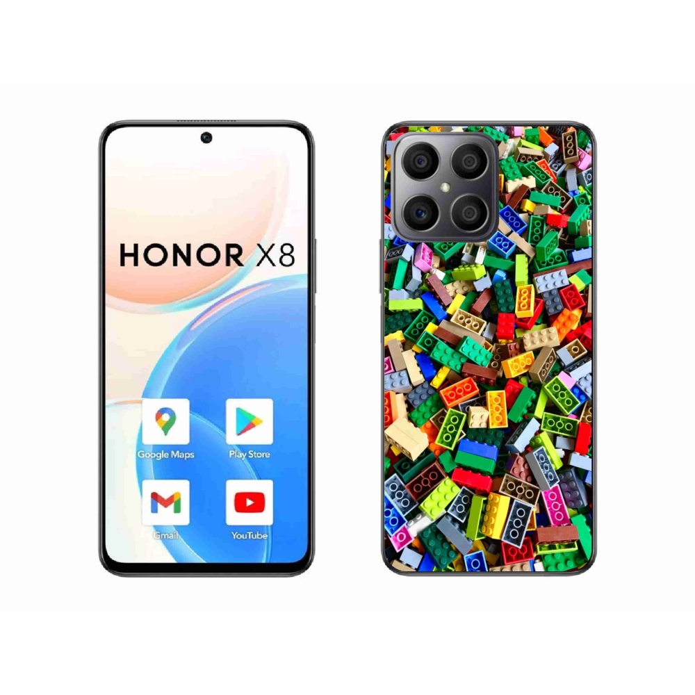 Zselés borítás mmCase a Honor X8-hoz - színes építőelemek